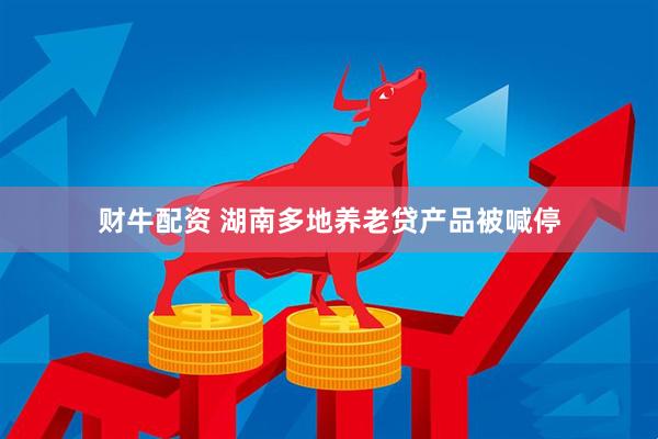 财牛配资 湖南多地养老贷产品被喊停