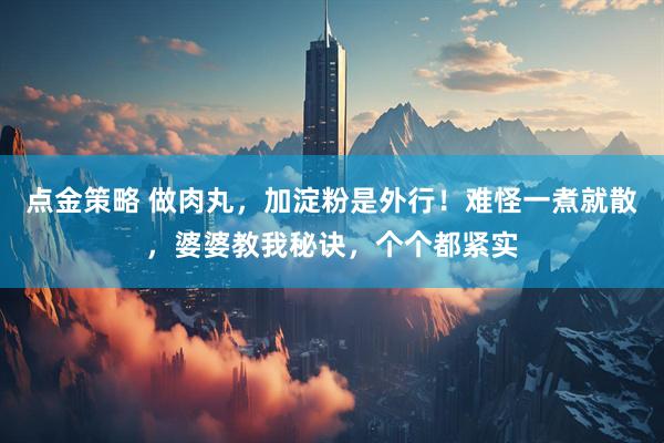 点金策略 做肉丸，加淀粉是外行！难怪一煮就散，婆婆教我秘诀，个个都紧实